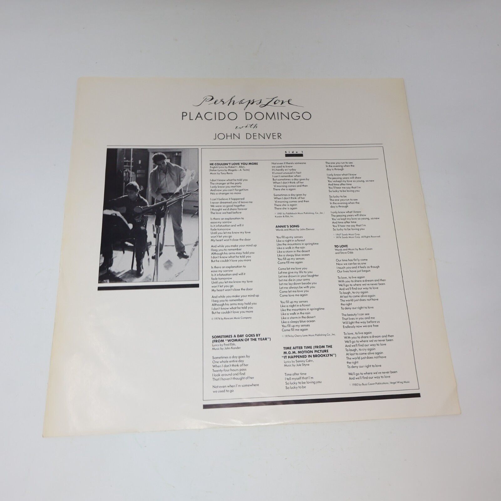 Placido Domingo Perhaps Love + My Life For A Song Lot of 2 LP Records 1980s