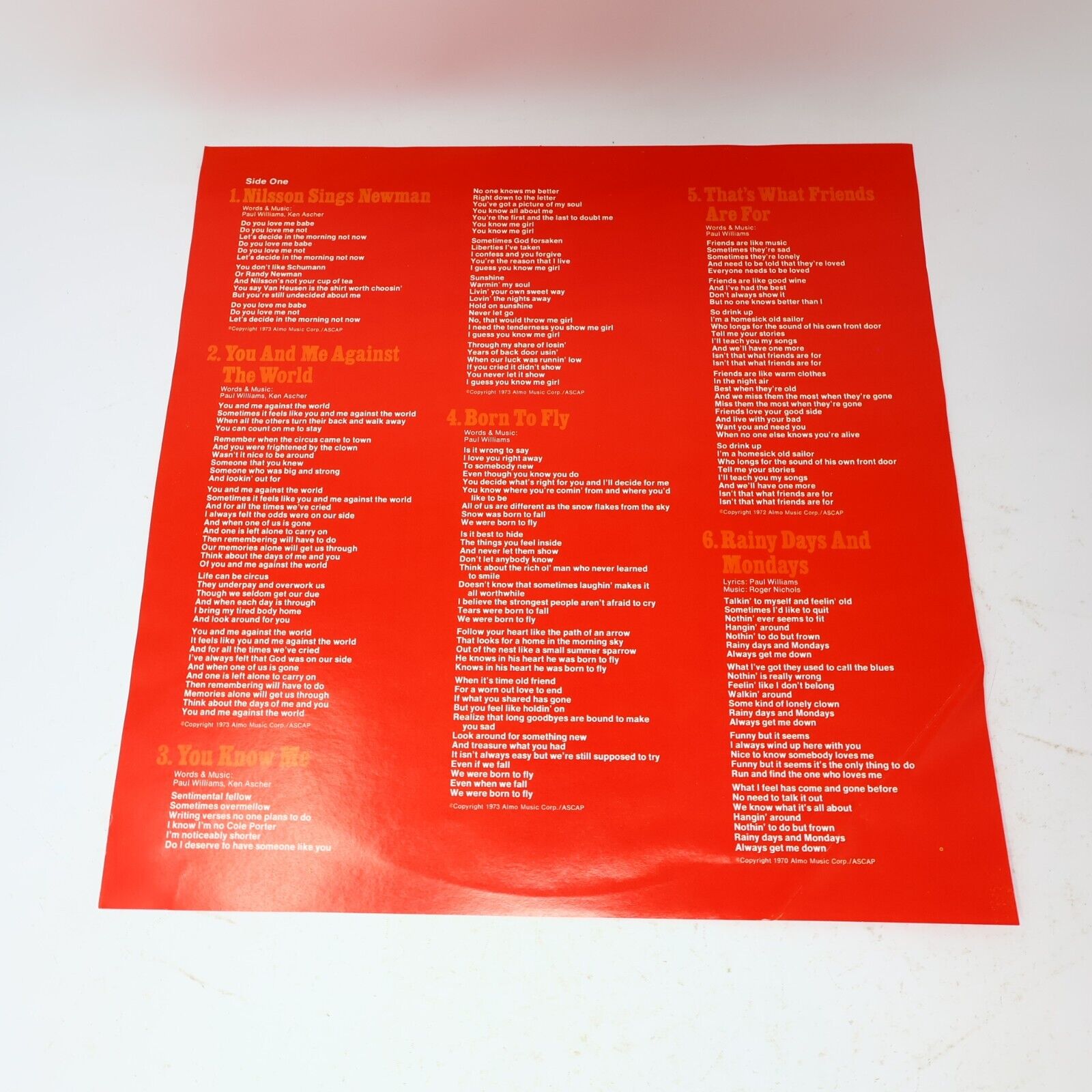 Paul Williams Here Comes Inspiration LP Record Vinyl 1974 SP-3606 A&M Canada