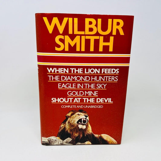 1984 Wilbur Smith Omnibus Book When The Lion Feeds/Diamond Hunters Hardcover DJ