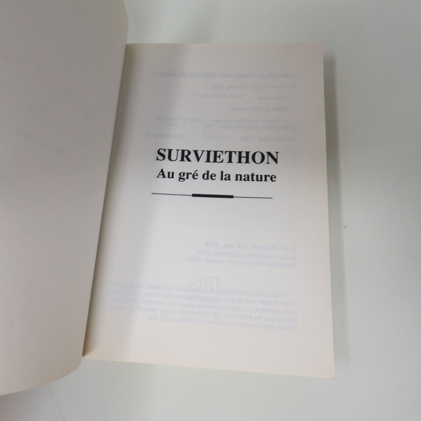 1988 Surviethon au Gré de la Nature André-François Bourbeau Jcl Survivalisme PB
