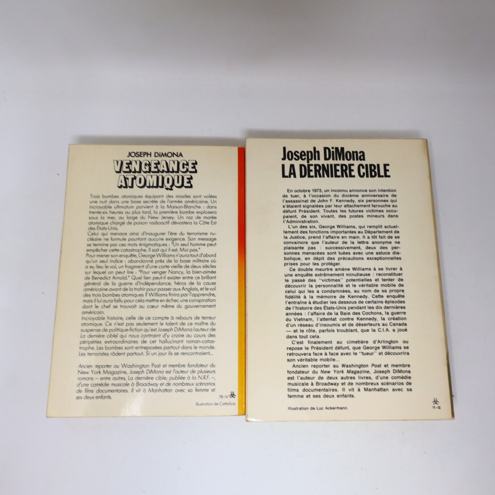 Lot 2 Joseph Dimona nrf La Dernière Cible Vengeance Atomique Livres Français 70s
