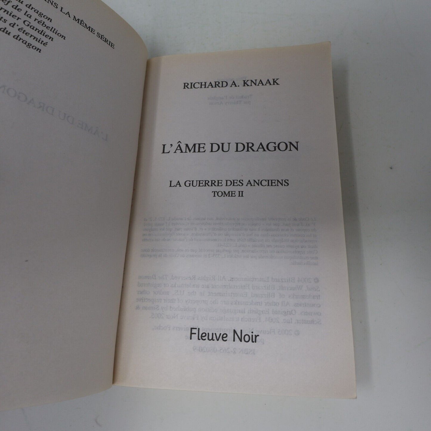 Lot 2 Livres La Guerre des Anciens #1-2 Warcraft Richard A. Knaak 2005 Français