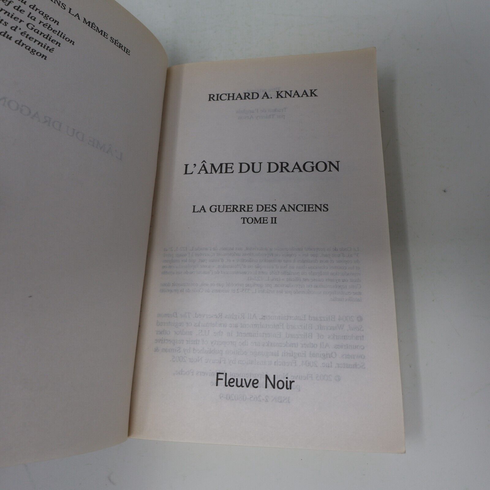 Lot 2 Livres La Guerre des Anciens #1-2 Warcraft Richard A. Knaak 2005 Français