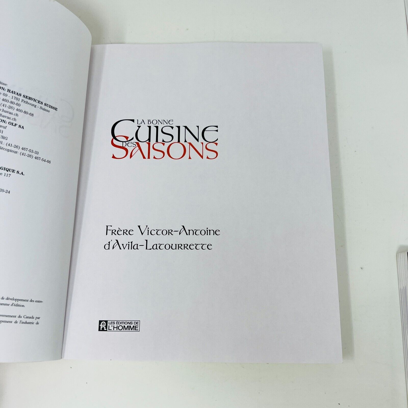 4x La Cuisine du Monastère de d'Avila-Latourrette Lot Livres Recettes Français