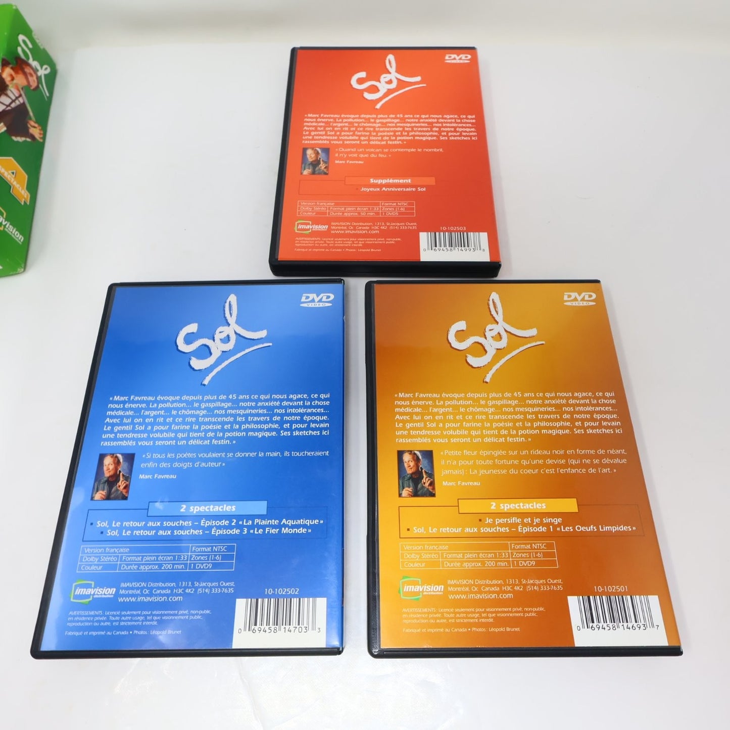 Sol DVD 4 Spectacles Marc Favreau Box Set NTSC 2000s Region 1 Français Comédie