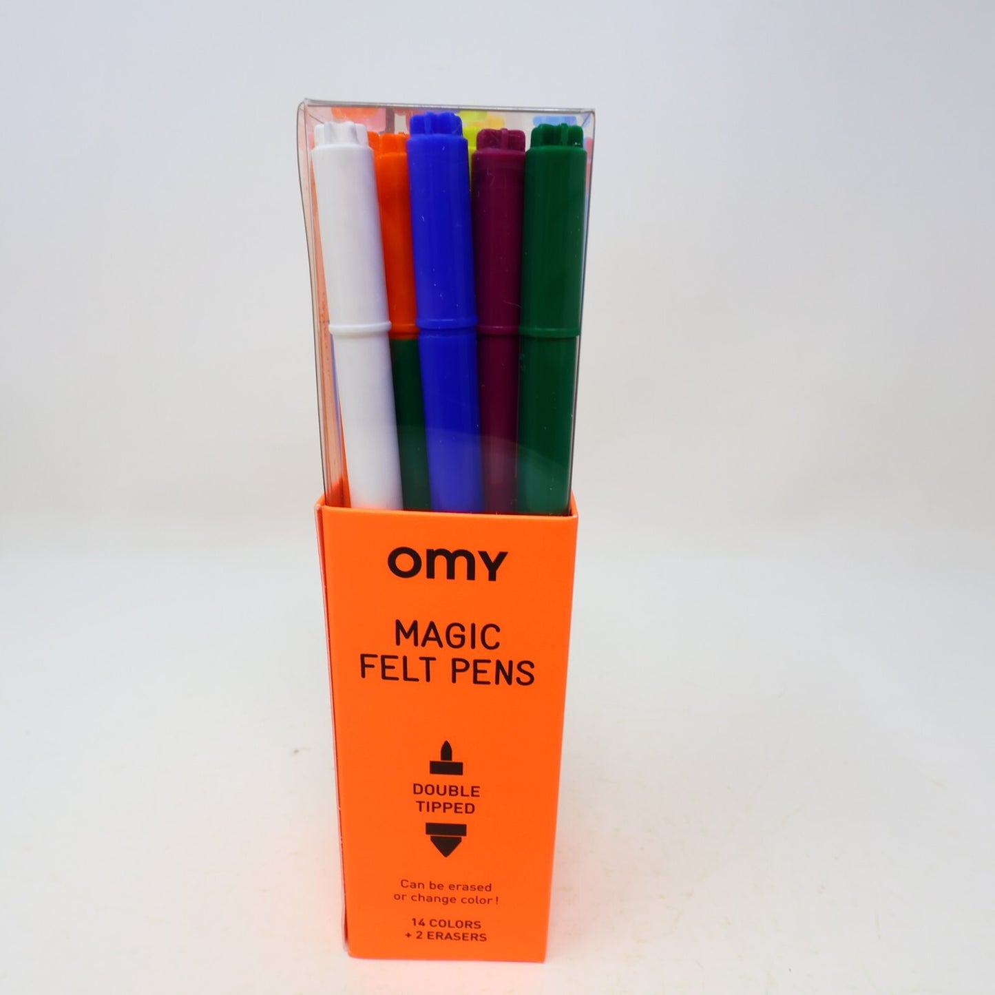 OMY Magic Felt Pens/Feutres Magiques Box 14 Colors + 2 Erasers Change Color