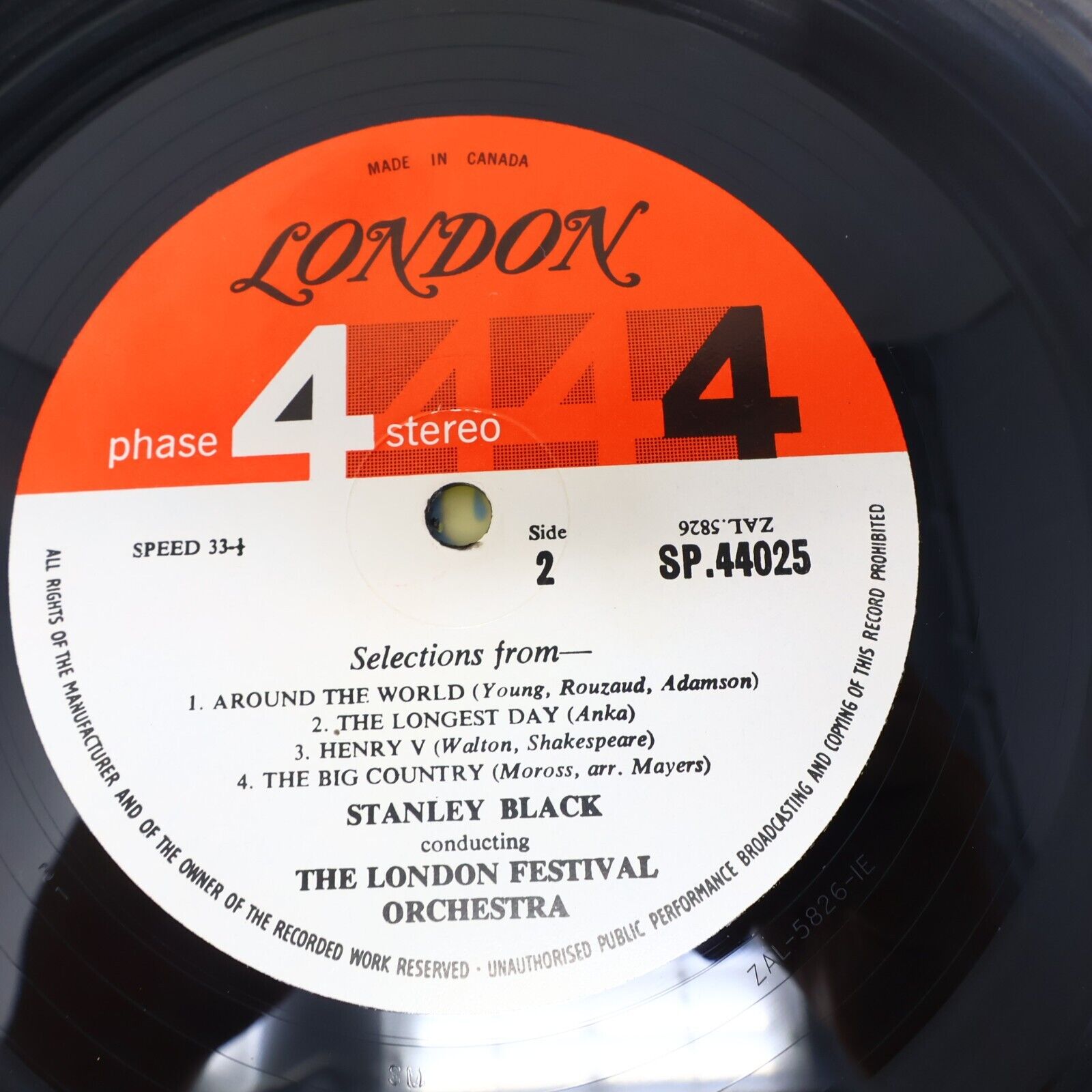 Stanley Black London Festival Orchestra Film Spectacular LP SP 44025 Movie Music