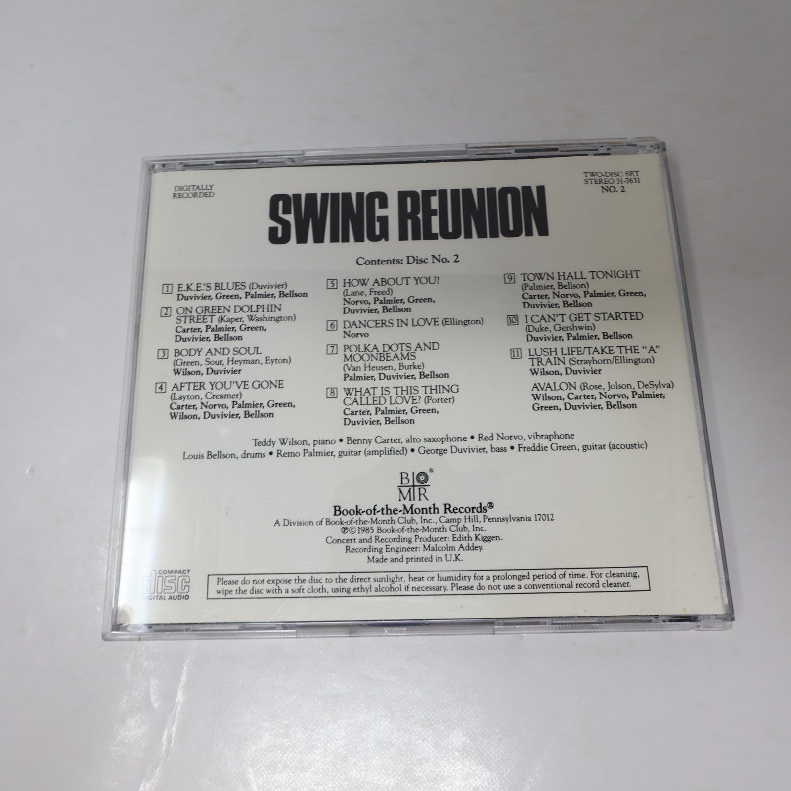 Swing Reunion #1-2 Book of the Month BMR 2 CD Lot 1985 Rosetta/Evening Star