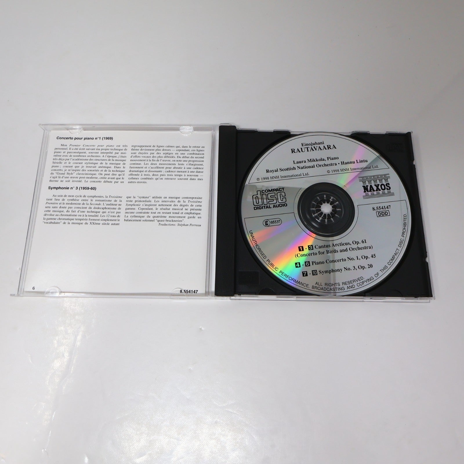 Einojuhani Rautavaara Cantus Arcticus/Piano Concerto 1 /Symphony 3 CD Lintu
