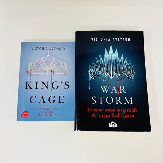 King's Cage/War Storm en Français/French de Victoria Aveyard Lot Red Queen #3-4