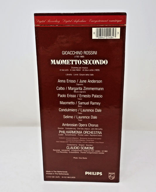 Rossini Maometto Secondo Cassette Box Claudio Scimone/Philharmonia/June Anderson