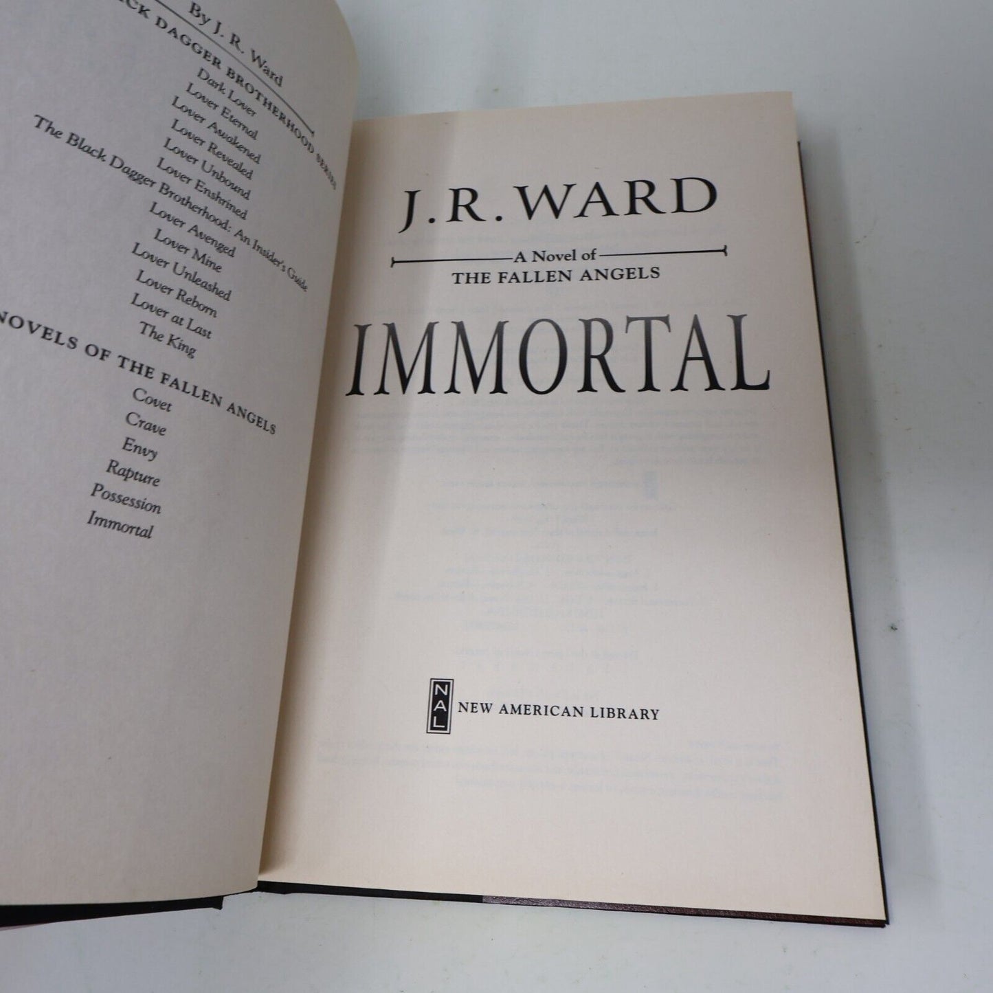 2014 Immortal J.R. Ward Fantasy Romance Vampires The Fallen Angels Nal Hardcover