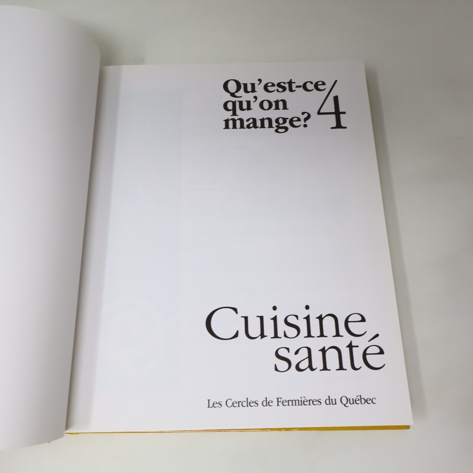 1989 Qu'est-ce qu'on Mange? Les Cercles de Fermières du Québec #4 Recettes HC