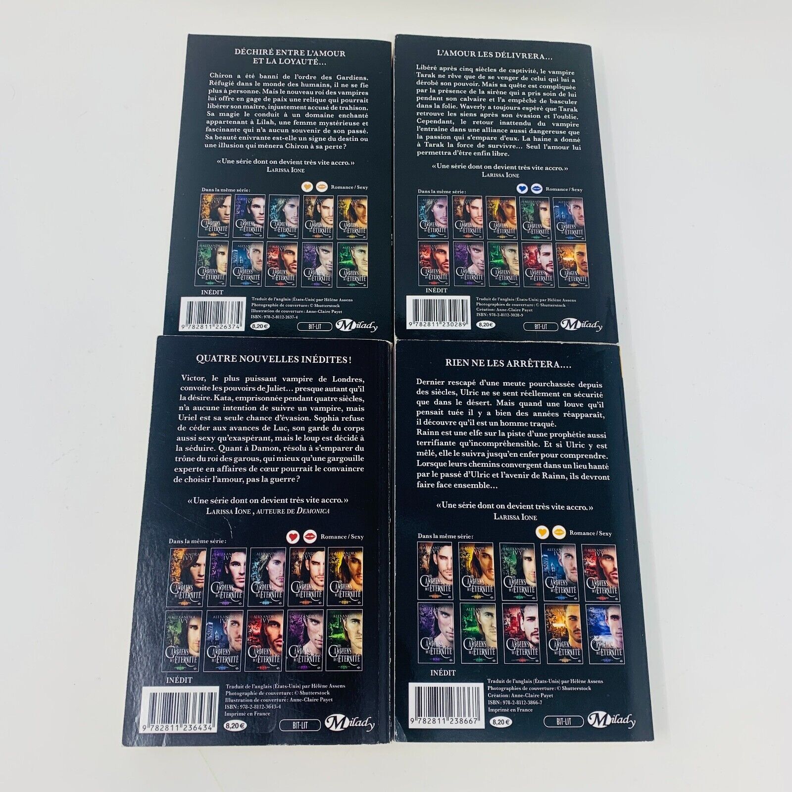 16x Les Gardiens de l'Éternité de Alexandra Ivy Milady Lot Livres Dante Français