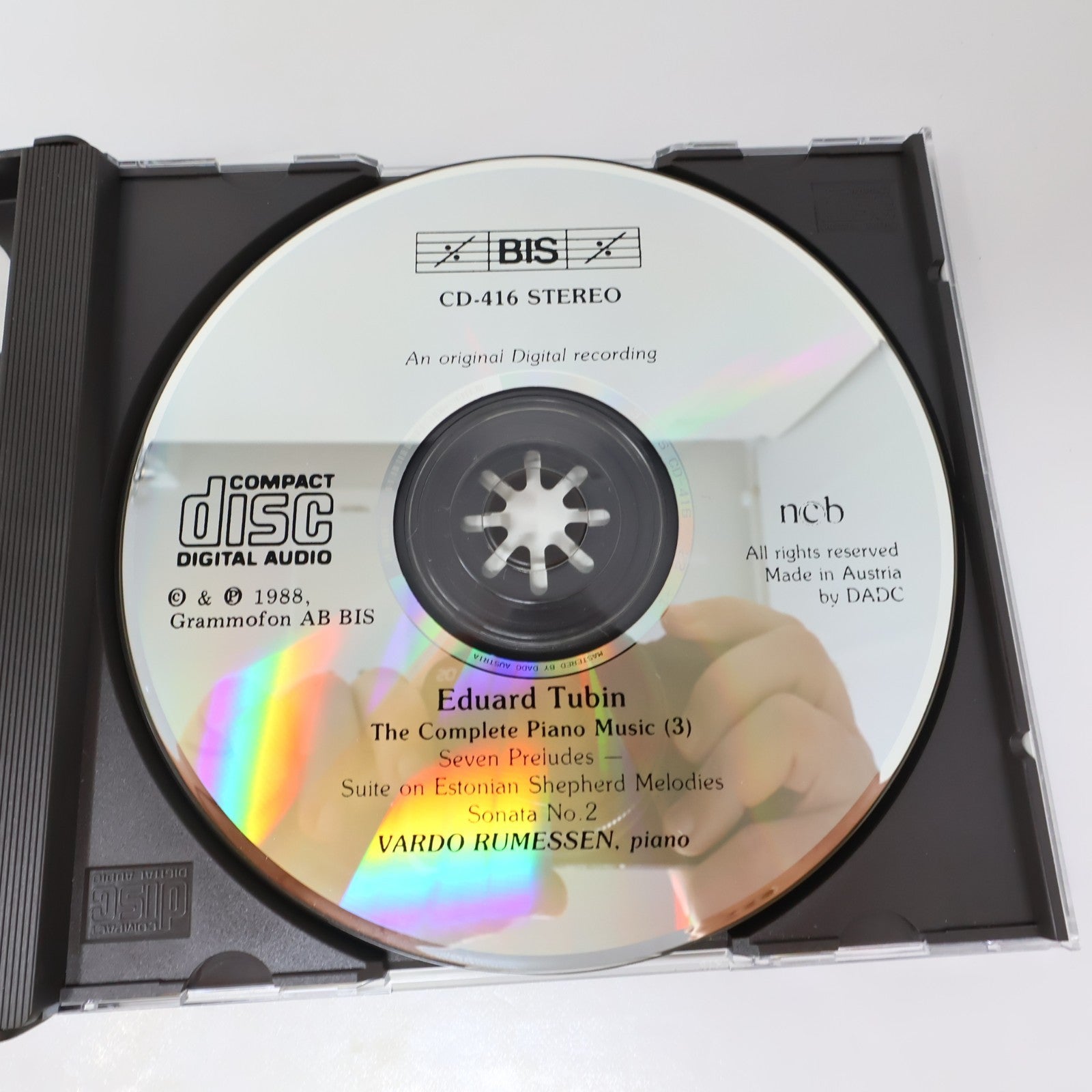 Eduard Tubin The Complete Piano Music CD Vardo Rumessen BIS 1988 BIS-CD-414/416