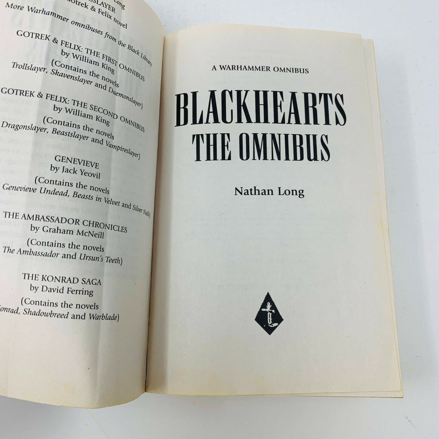 2008 Warhammer Blackhearts The Omnibus Black Library Nathan Long 1st Print Book