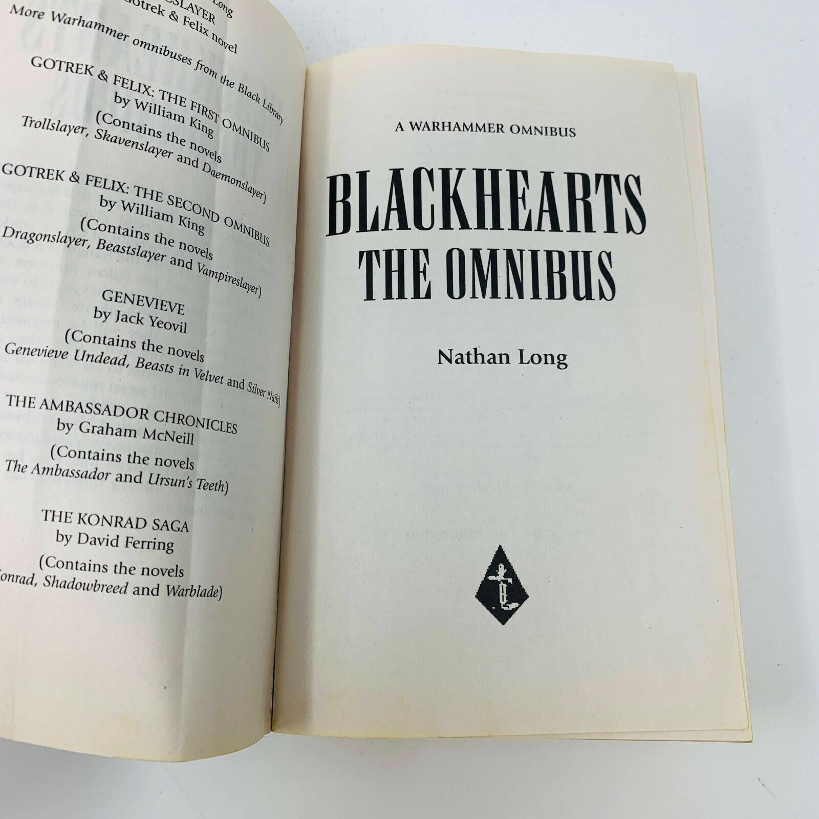2008 Warhammer Blackhearts The Omnibus Black Library Nathan Long 1st Print Book