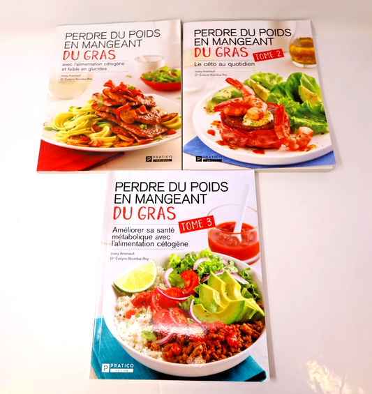 Perdre du Poids en Mangeant du Gras #1-3 Lot 3 Livres Cétogène Recettes Cuisine