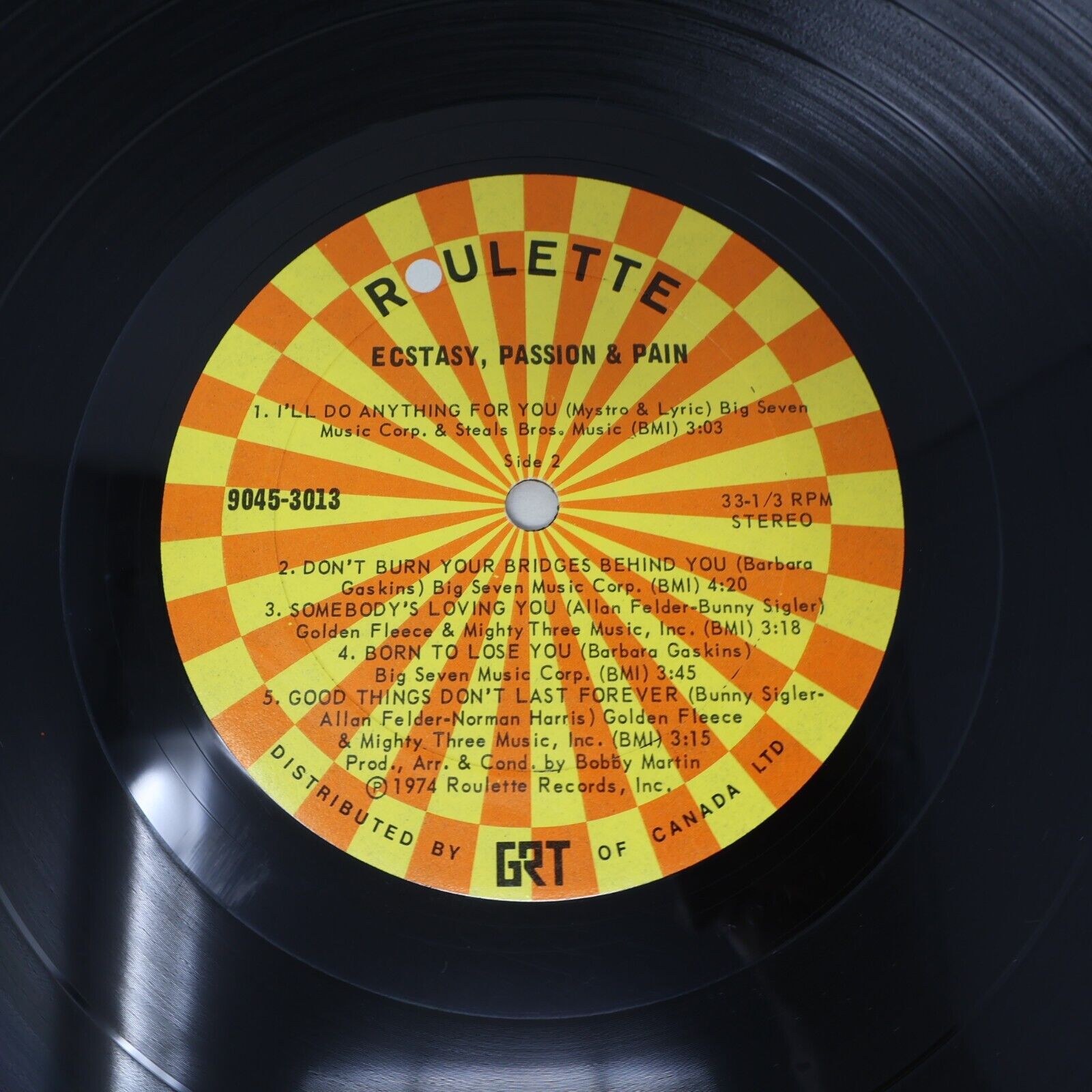 Ecstasy, Passion & Pain Self Titled LP Record Vinyl 1974 Roulette 9045-3013 Funk