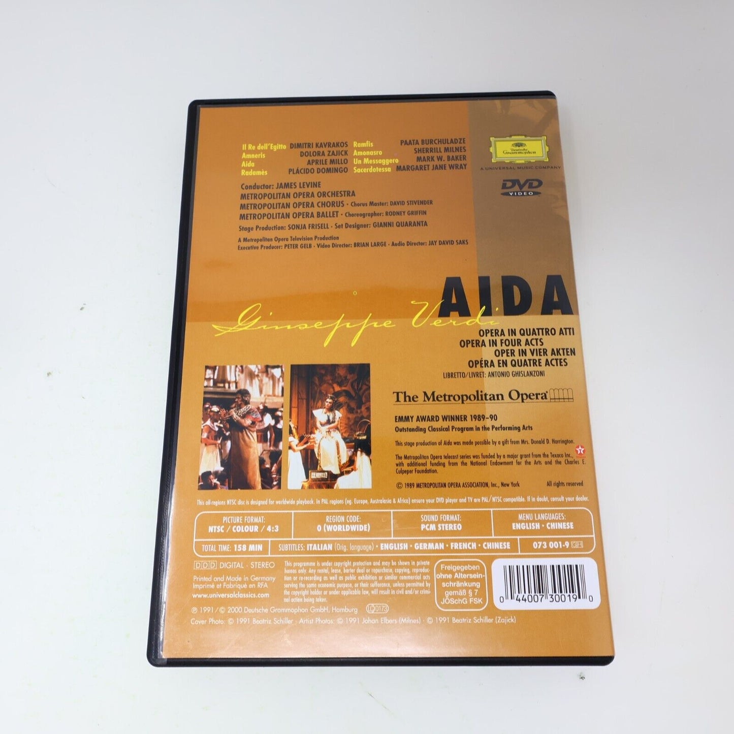 Giuseppe Verdi Aida DVD Metropolitan Opera James Levine Placido Domingo NTSC 4:3