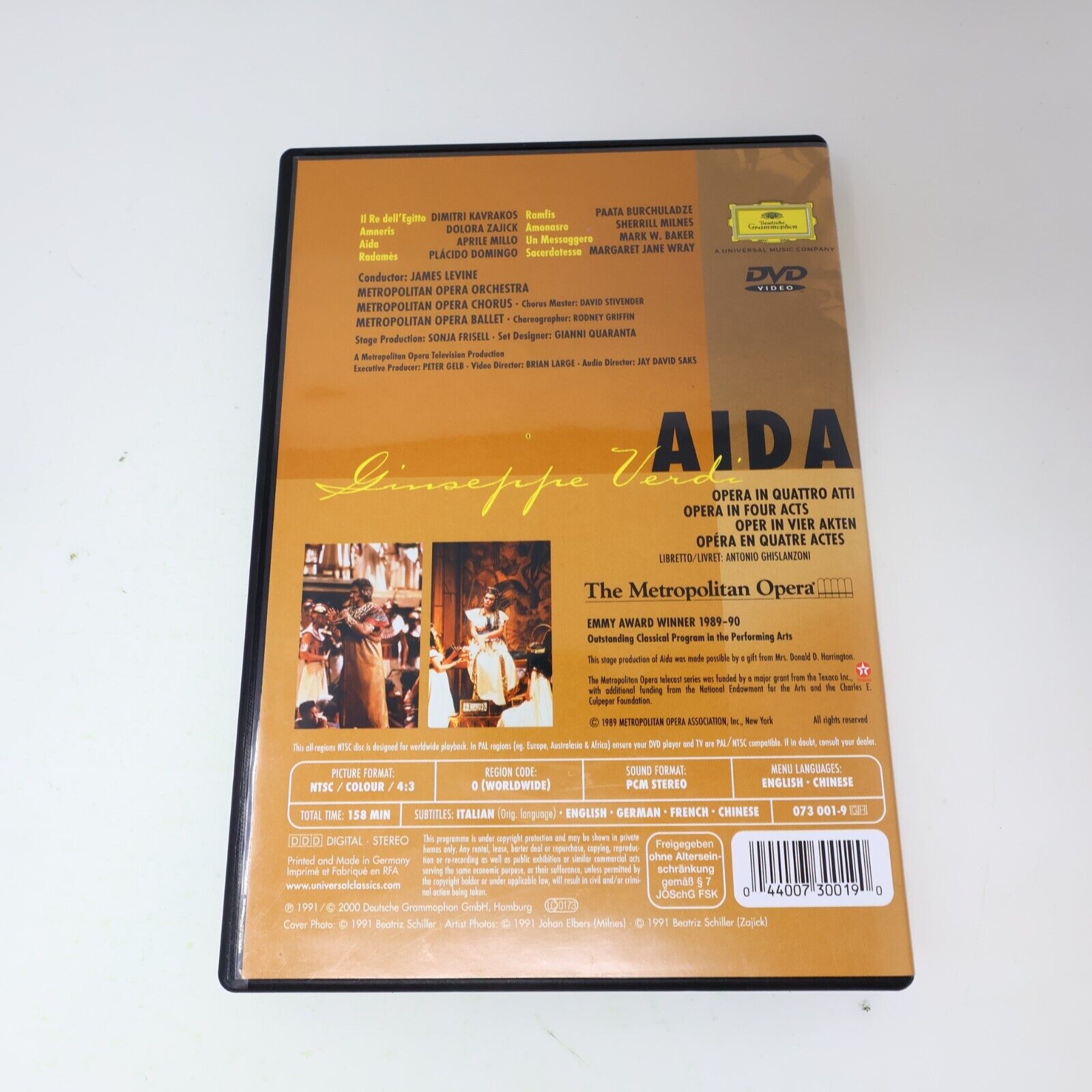 Giuseppe Verdi Aida DVD Metropolitan Opera James Levine Placido Domingo NTSC 4:3