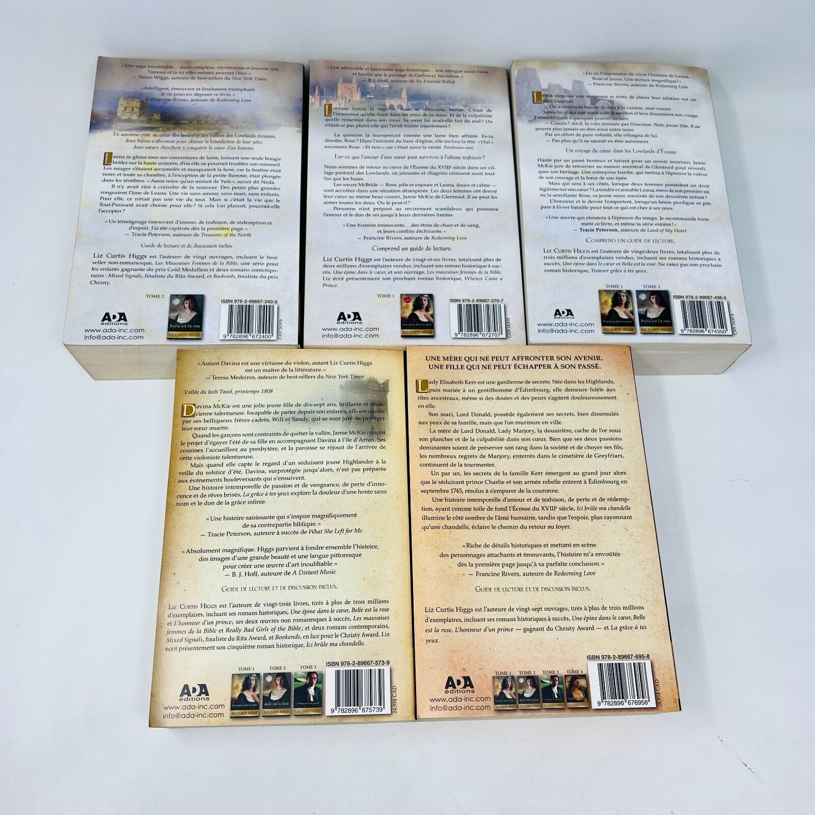 Les Lowlands Écossais 1-5 de Liz Curtis Higgs Lot Livres Ada Épine dans le Coeur