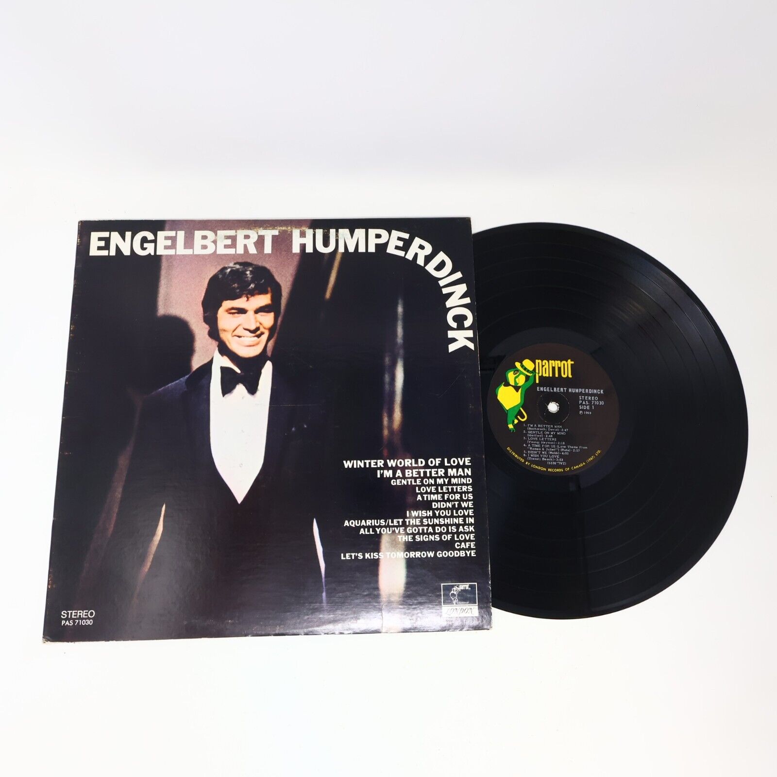Engelbert Humperdinck Self Titled LP Record Vinyl Parrot PAS 71030 Canada 1969