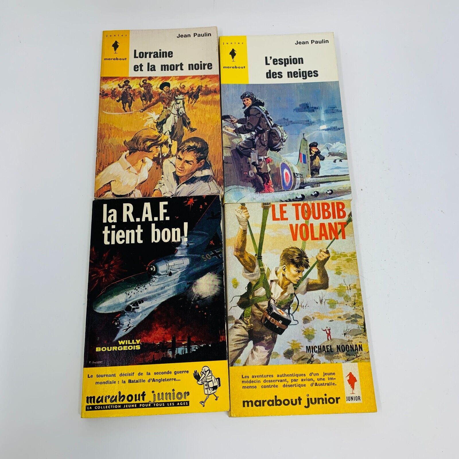 9x Marabout Junior Pulp Fiction Espion Guerre Crime Lot French Français 1958-64