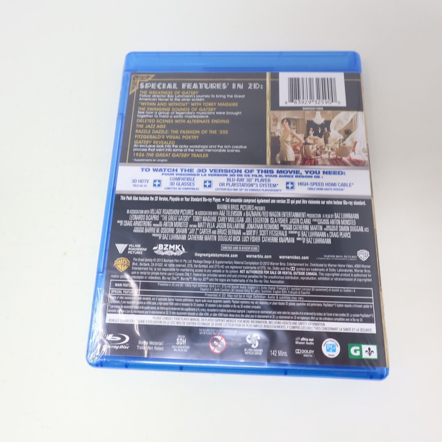 The Great Gatsby Blu-ray 3D/DVD 2013 NTSC 16:9 Factory Sealed Leonardo DiCaprio