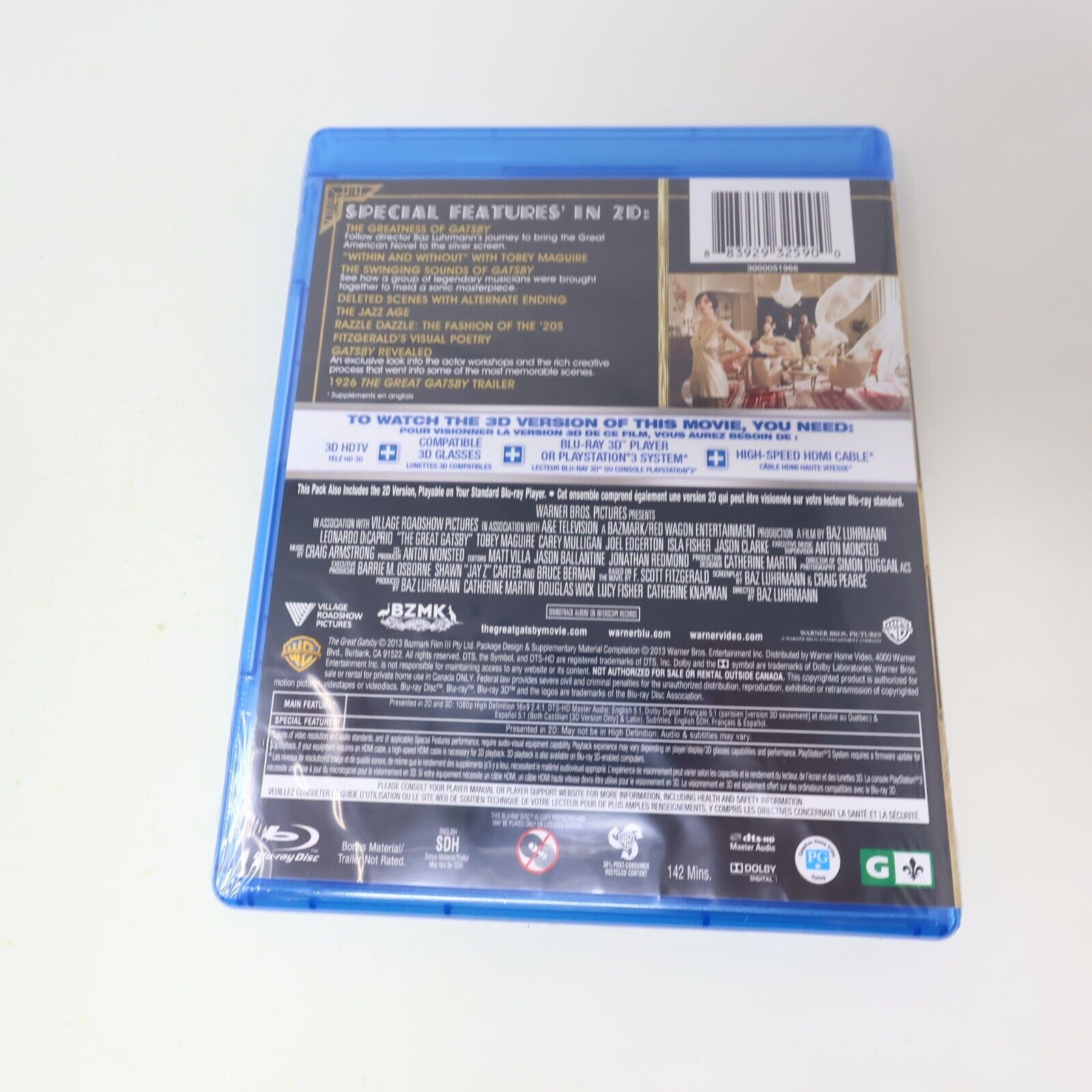 The Great Gatsby Blu-ray 3D/DVD 2013 NTSC 16:9 Factory Sealed Leonardo DiCaprio