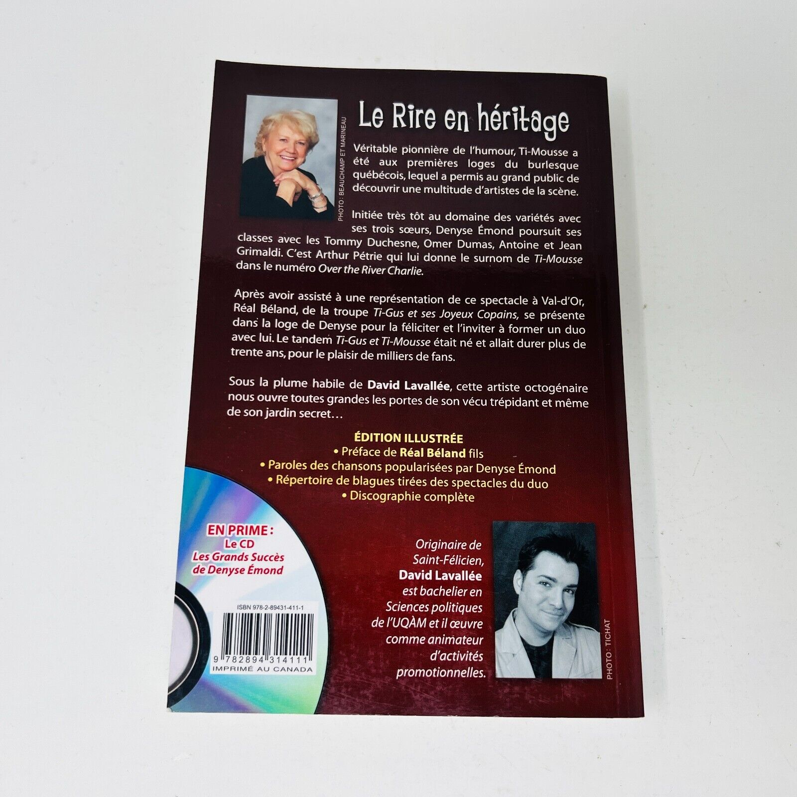 2009 Denyse Émond Ti-Mousse Biographie de David Lavallée JCL Préface Réal Béland