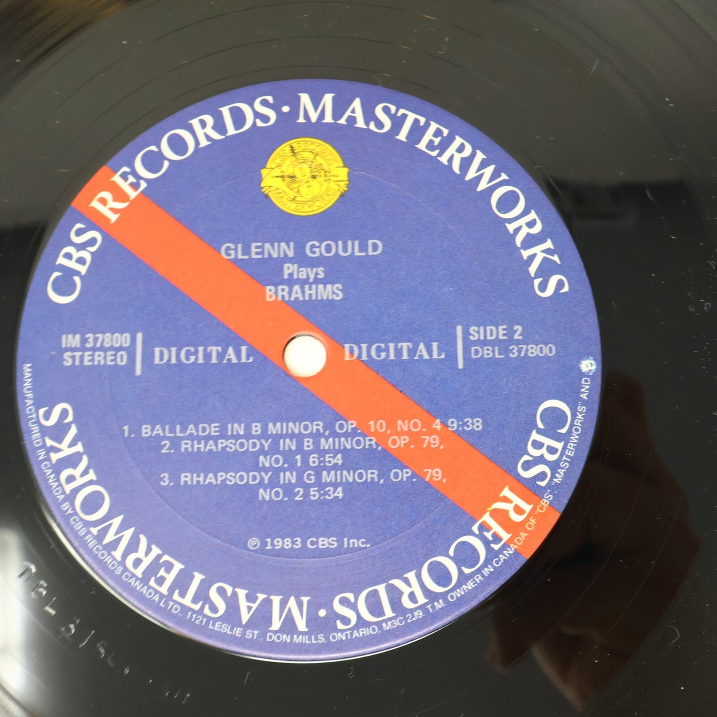 Glenn Gould Brahms Ballades Op.10, Rhapsodies Op.79 LP Record CBS Masterworks
