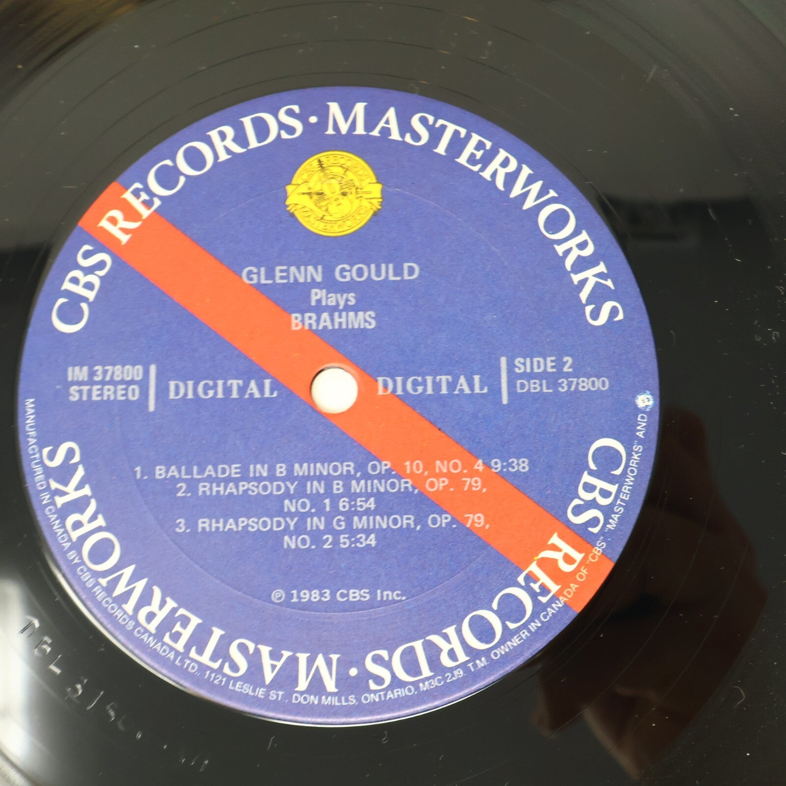 Glenn Gould Brahms Ballades Op.10, Rhapsodies Op.79 LP Record CBS Masterworks