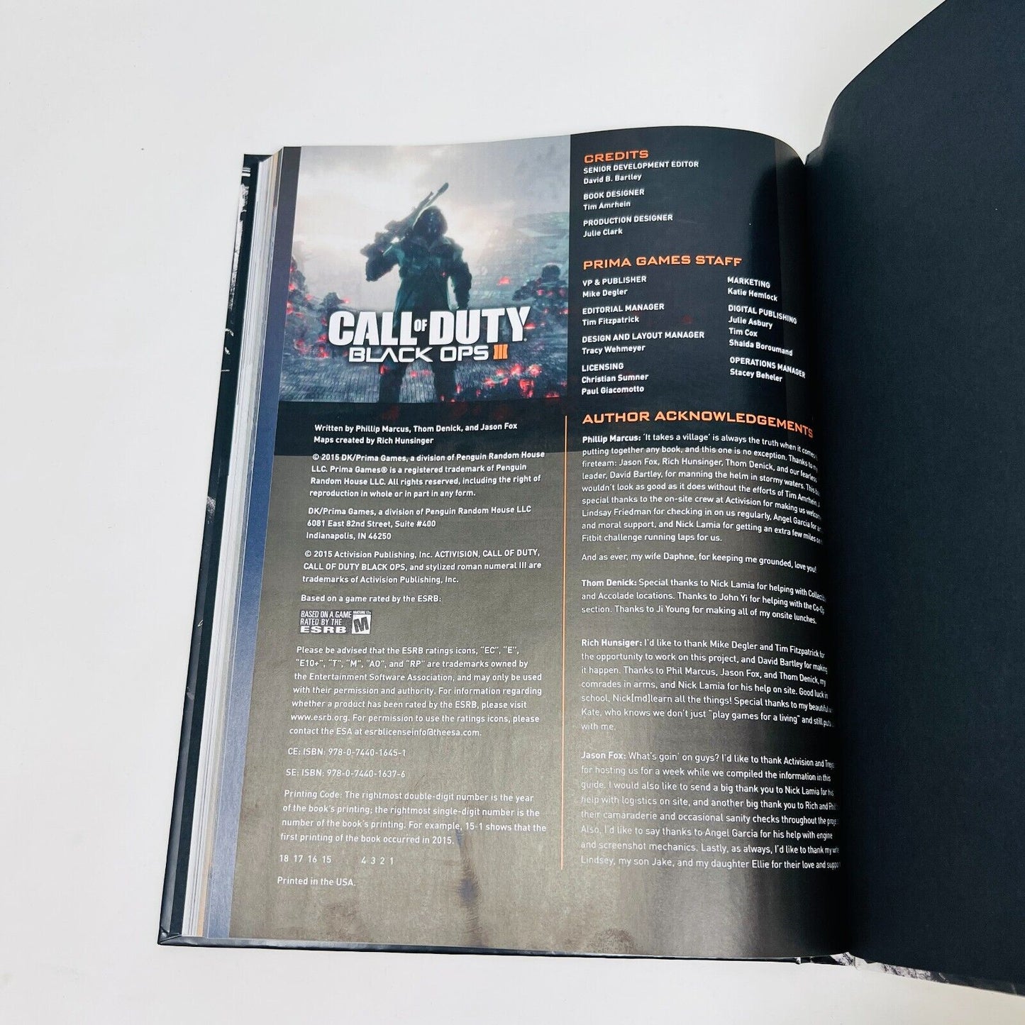 2015 Call of Duty Black Ops III 3 Collector's Edition Strategy Guide by Prima HC