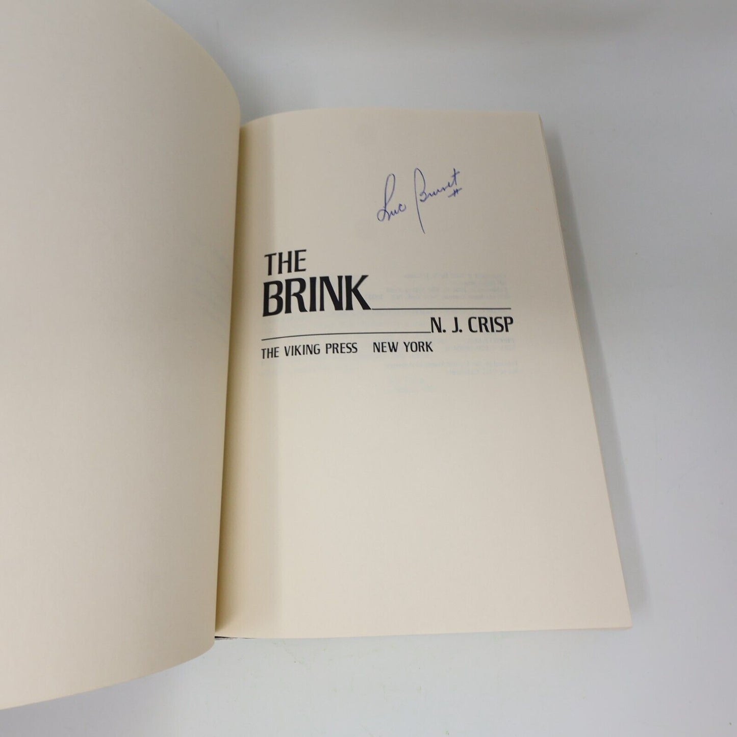 1982 The Brink N. J. Crisp Espionage Spy Thriller Viking Hardcover Book 80s HC
