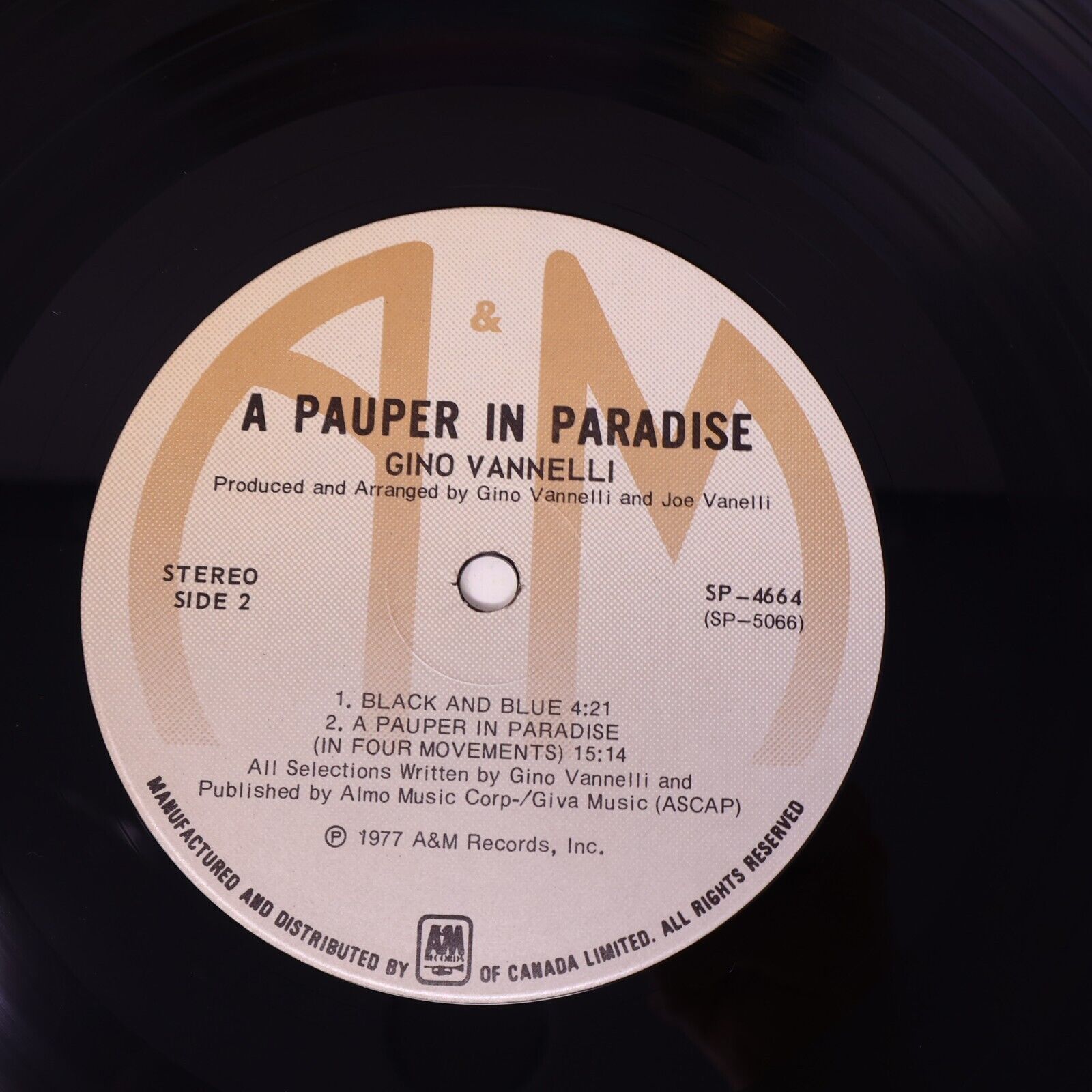Gino Vannelli A Pauper In Paradise LP Record + Poster A&M SP-4664 Canada 1977
