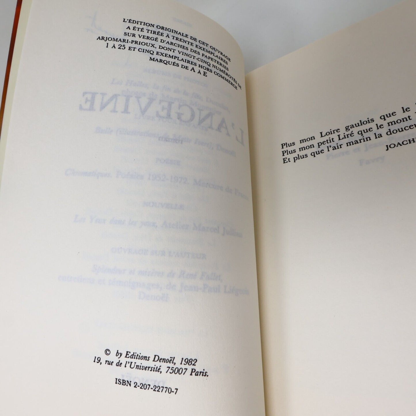 René Fallet L'Angevine Le Braconnier de Dieu Littérature Française Lot 2 Livres