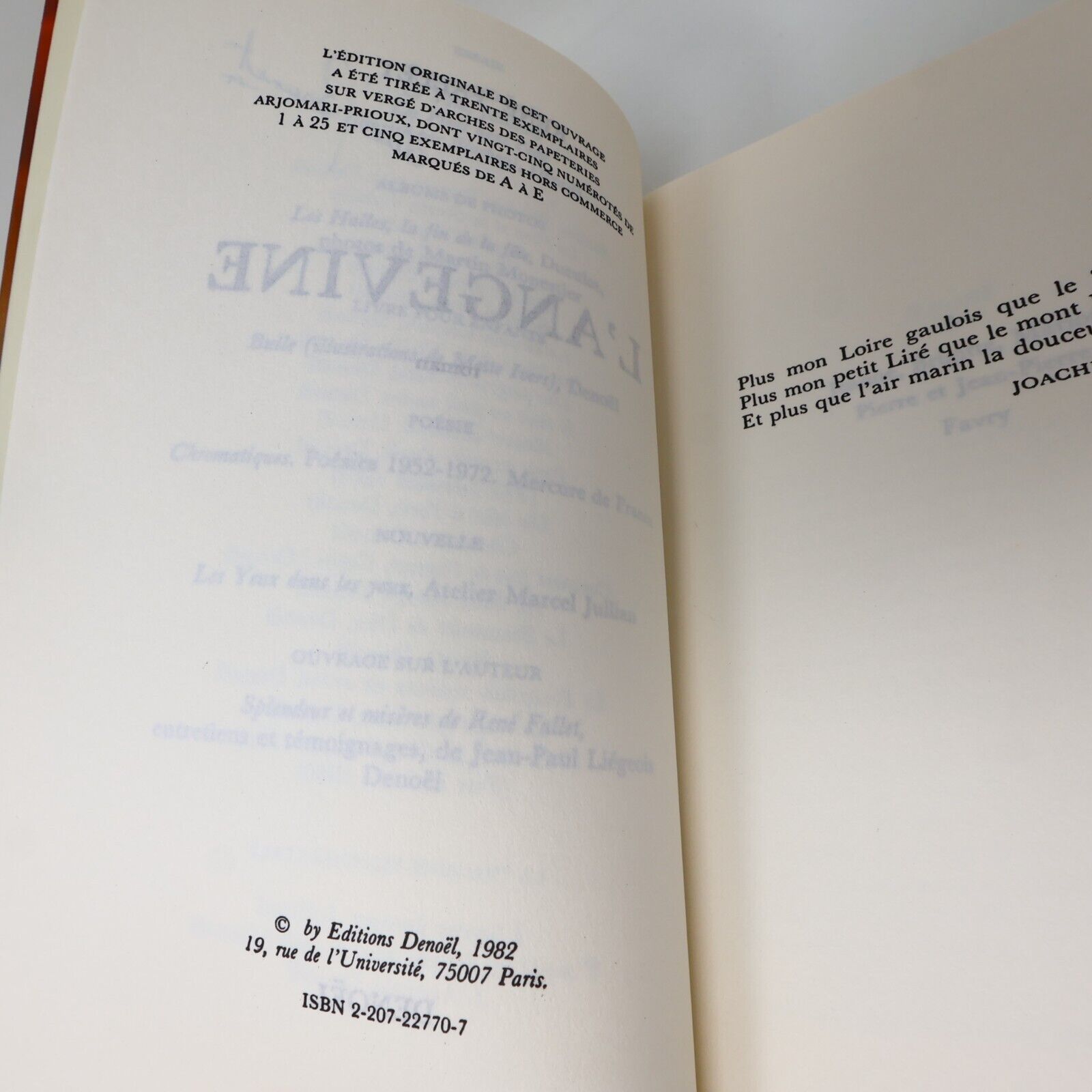 René Fallet L'Angevine Le Braconnier de Dieu Littérature Française Lot 2 Livres