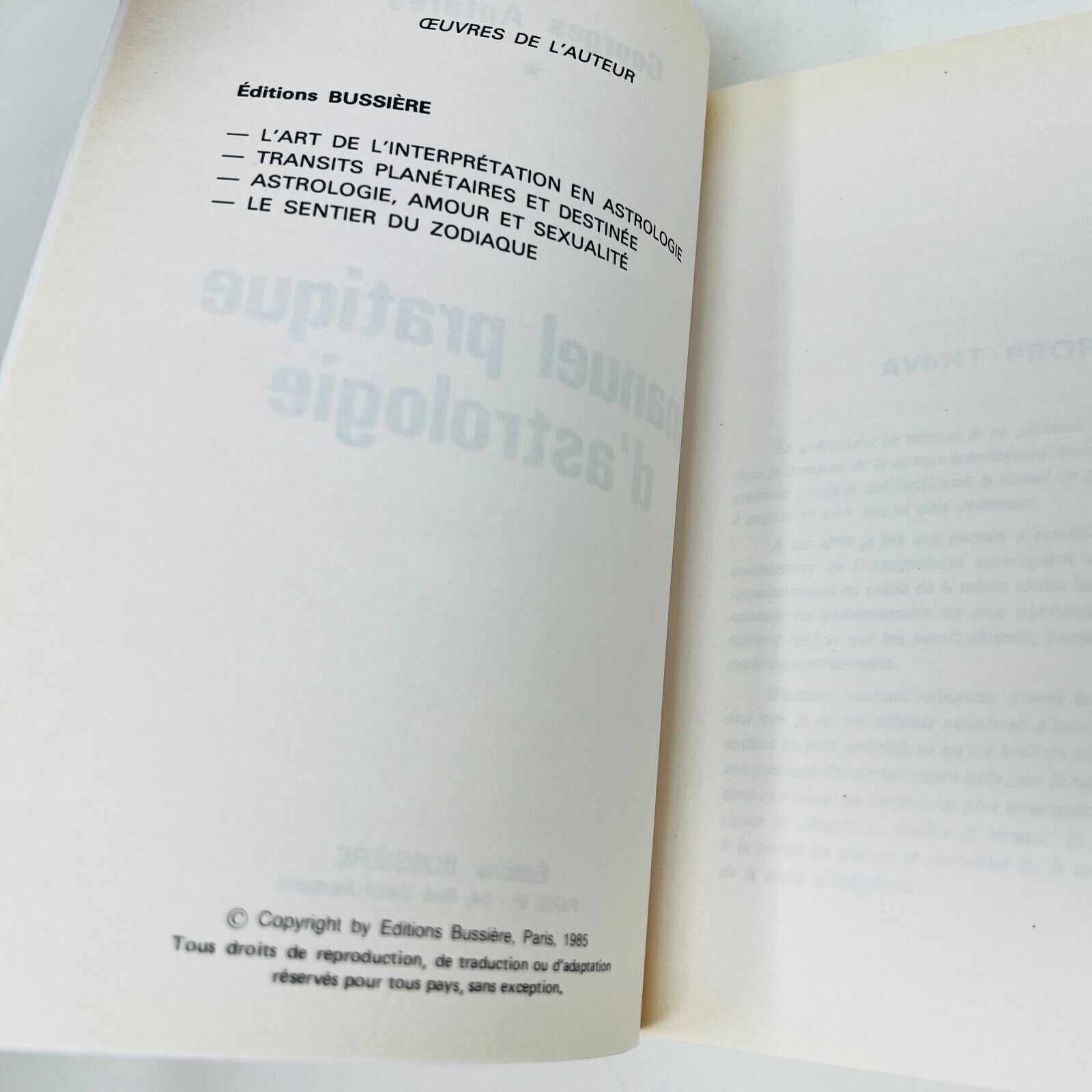 2000 Manuel Pratique d'Astrologie de Georges Antarès Éditions Bussière Français