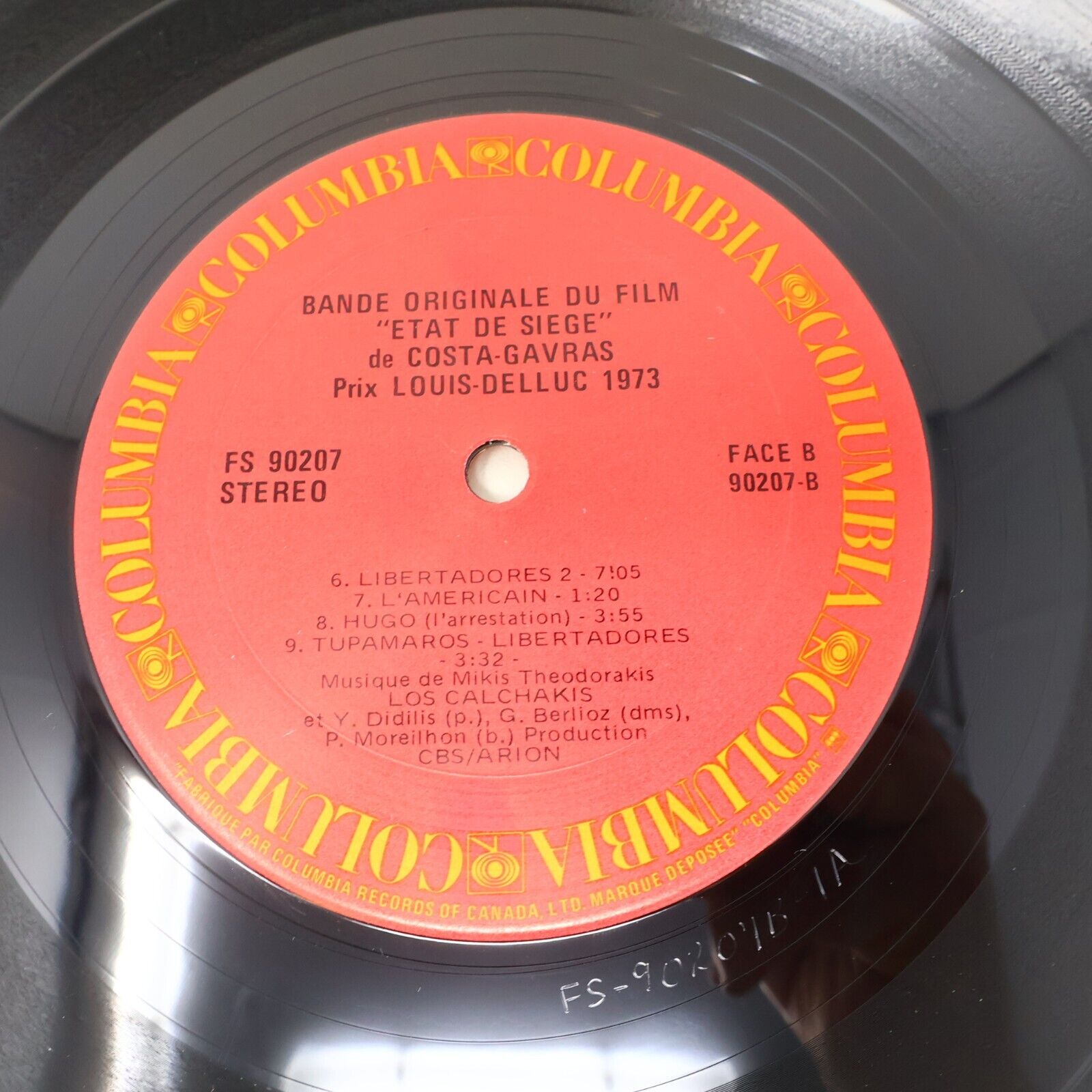 Los Calchakis État de Siège Film Soundtrack LP Disque FS 90207 Mikis Theodorakis