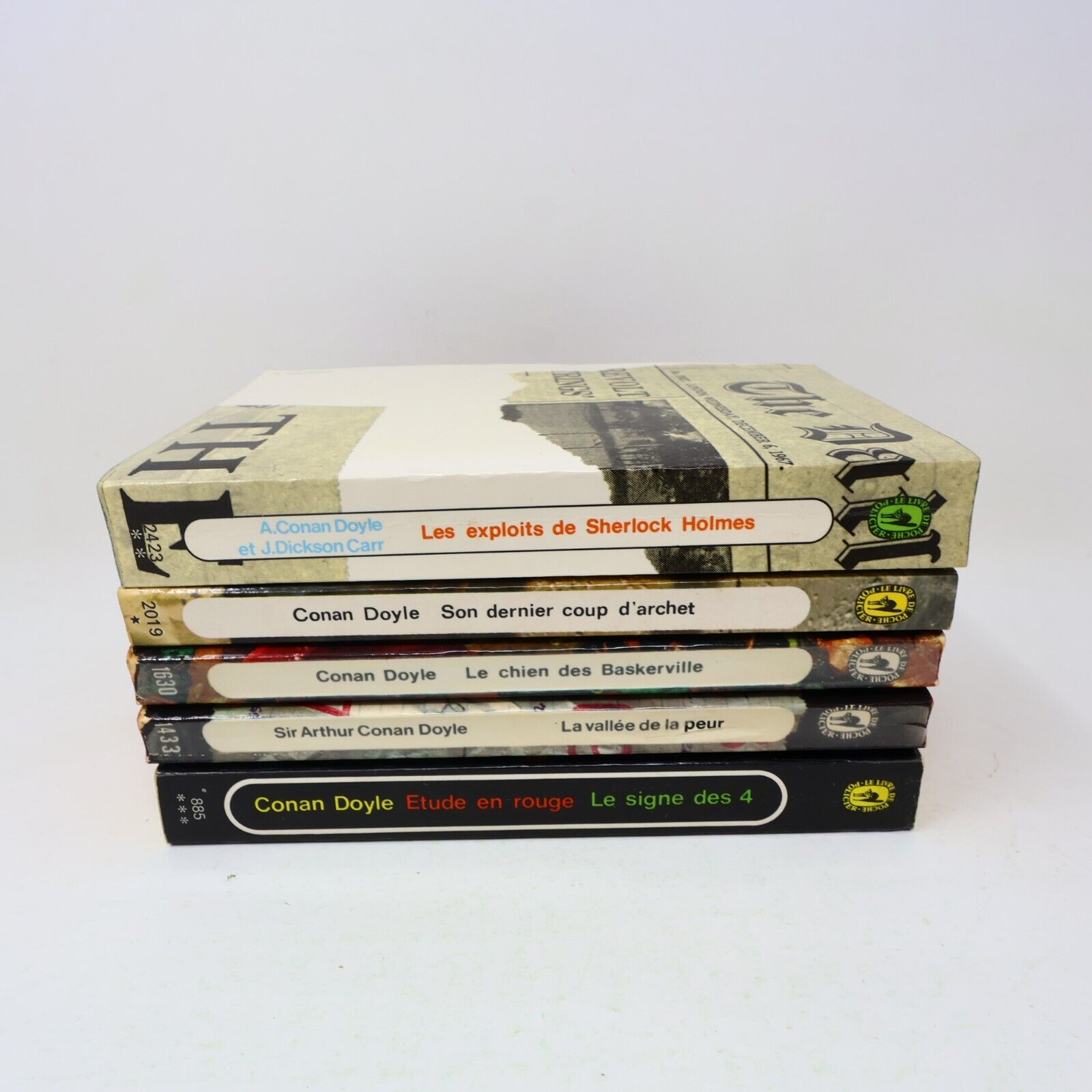 Sherlock Holmes Lot 5 Livres Arthur Conan Doyle Français Livre de Poche PB 70s