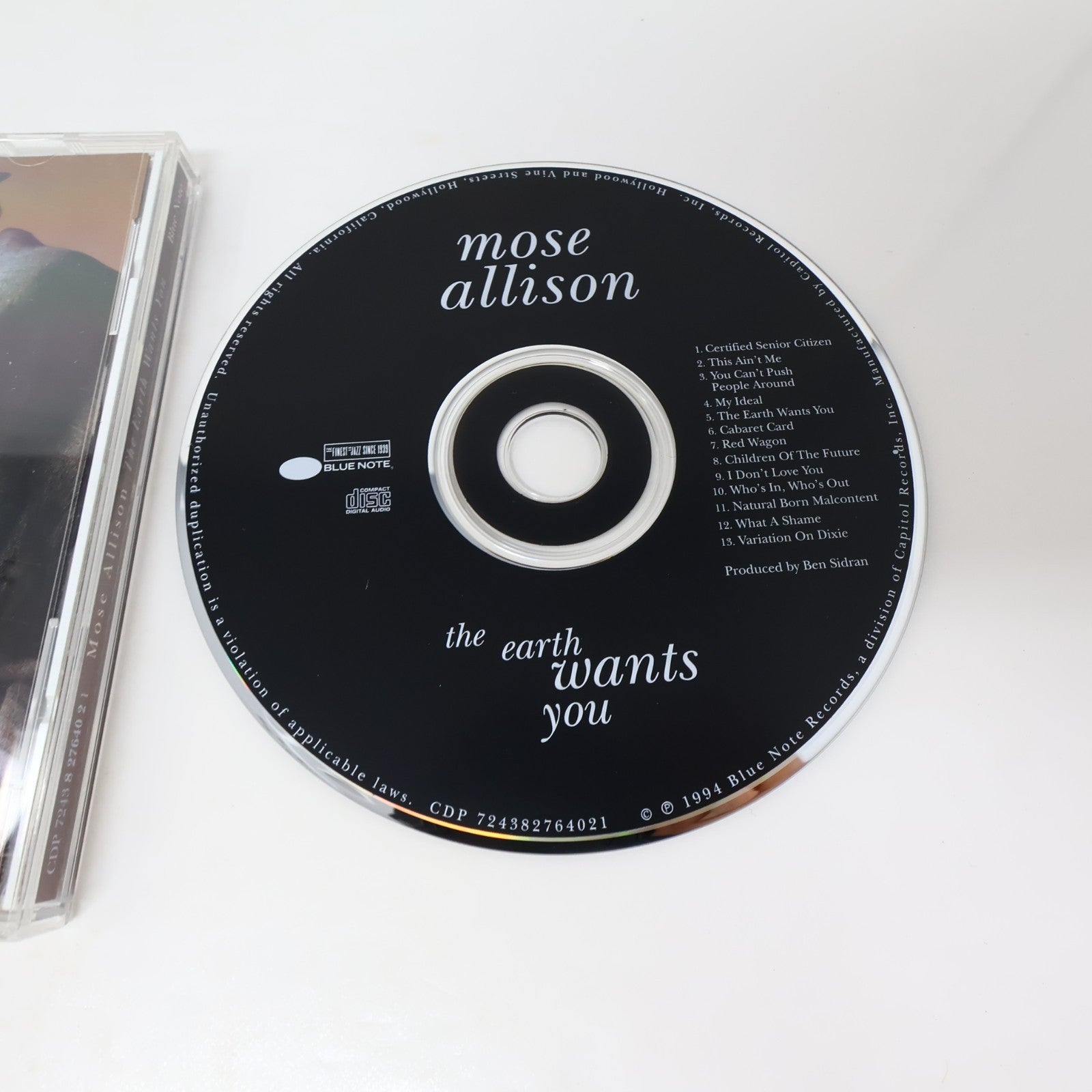 Mose Allison The Earth Wants You CD Blue Note 1994 This Ain't Me/Cabaret Card