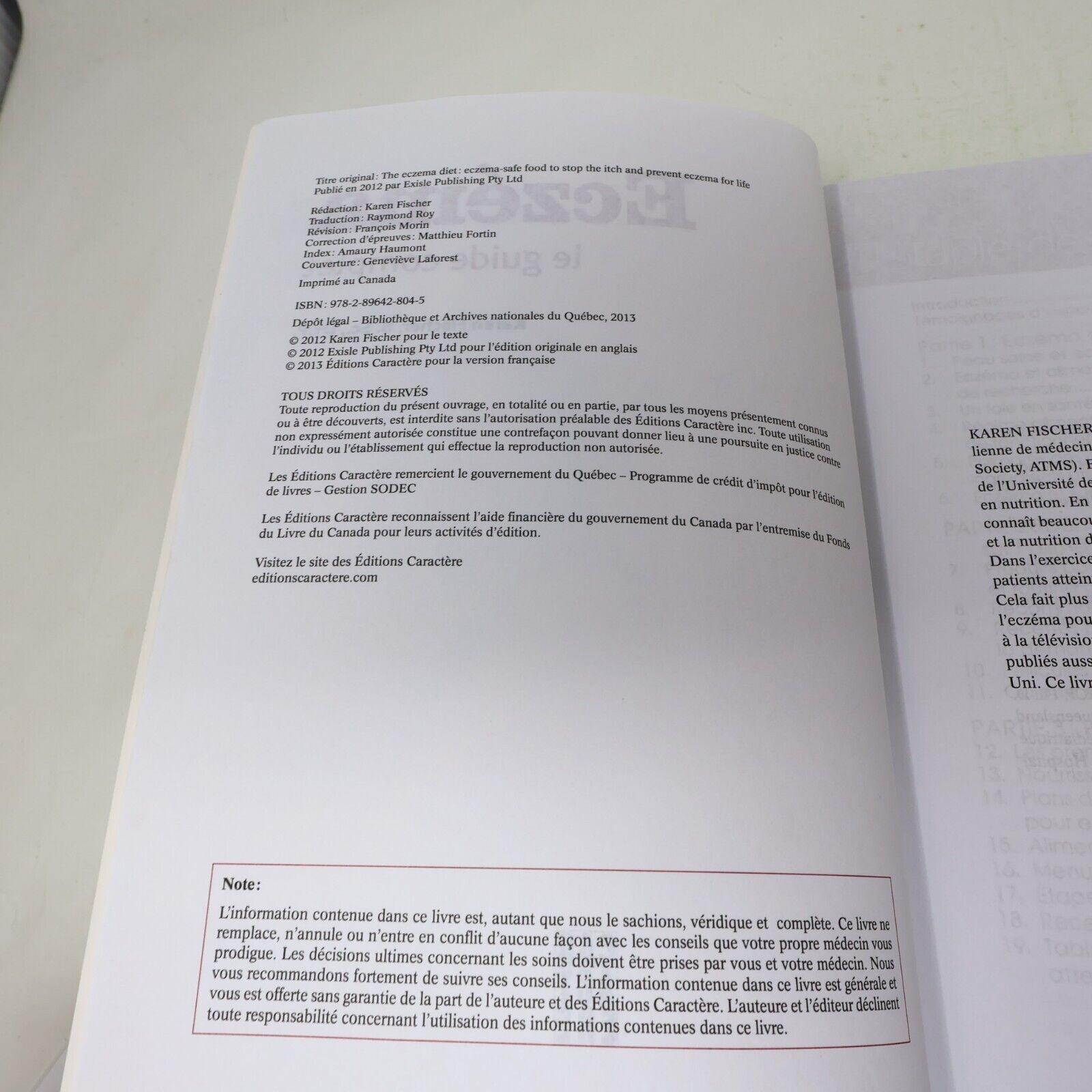 2013 Eczéma le Guide Complet de Karen Fischer Santé Editions Caractere Français