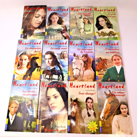 Heartland Lot 19 Livres Lauren Brooke Pocket Je Reste!/Après l'Orage Chevaux PB