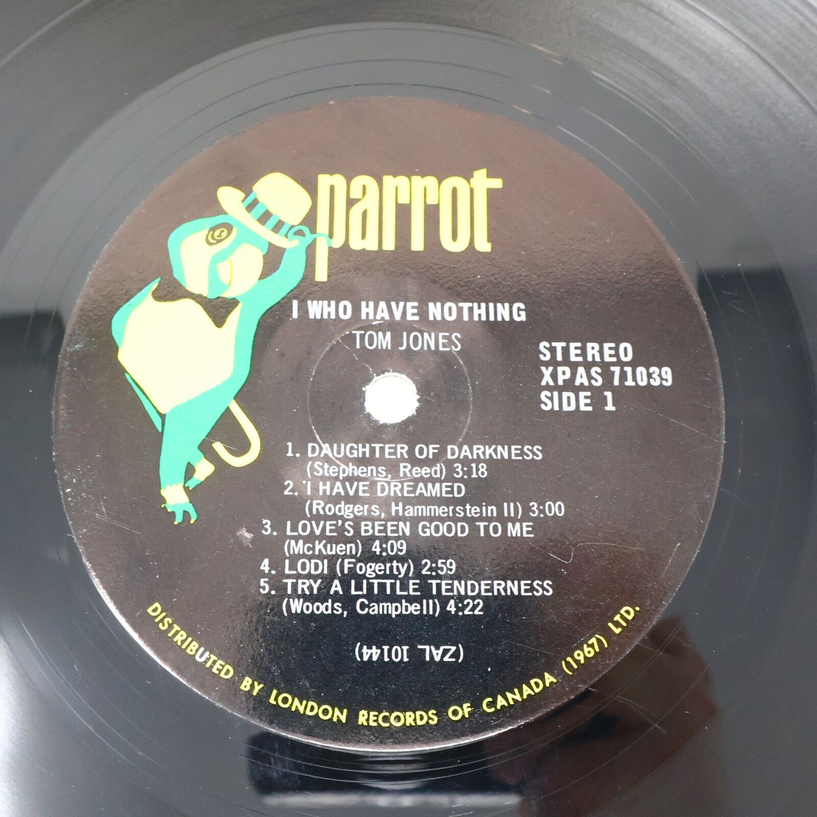 Tom Jones I (Who Have Nothing) LP Record Vinyl Parrot XPAS 71039 Canada 1967