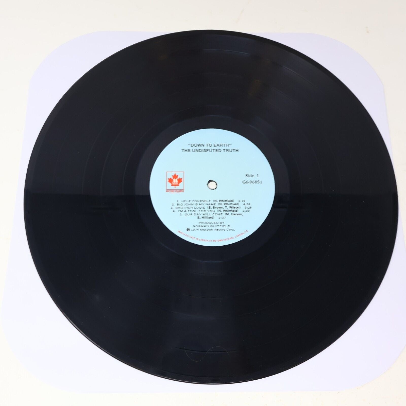 The Undisputed Truth Down To Earth LP Record Vinyl Motown G6-968S1 Canada 1974