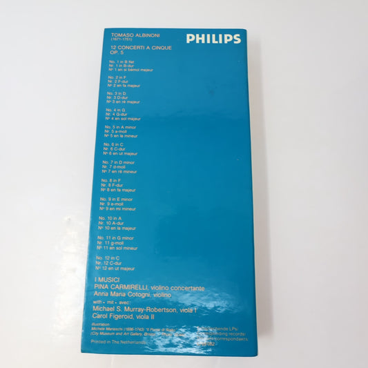 Albinoni/I Musici 12 Concerti A Cinque Op.5 Cassette Box Set Pina Carmirelli 80s