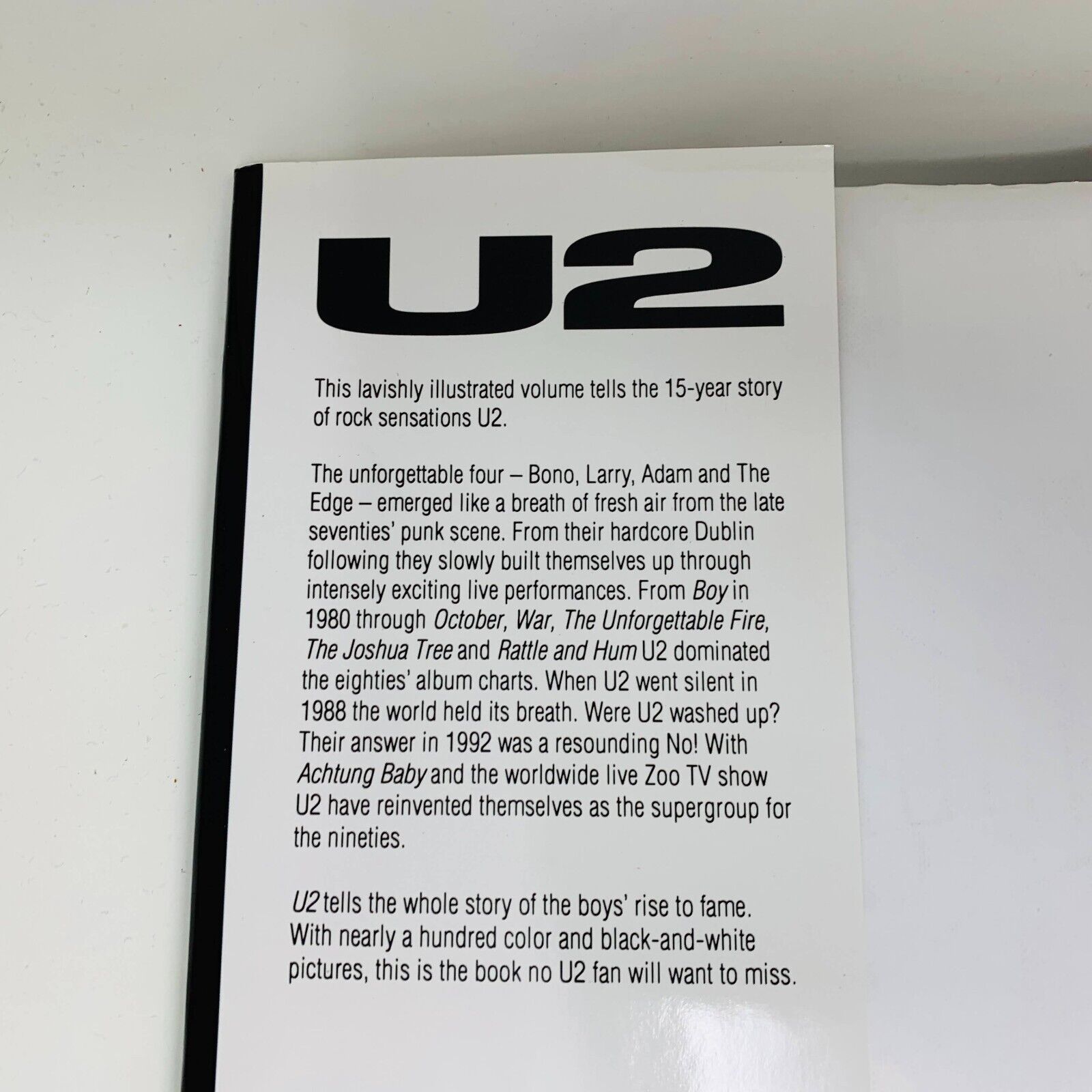 1993 U2 Bison Books Hardcover DJ Jackie Shirley Band Group Show Pictures Story