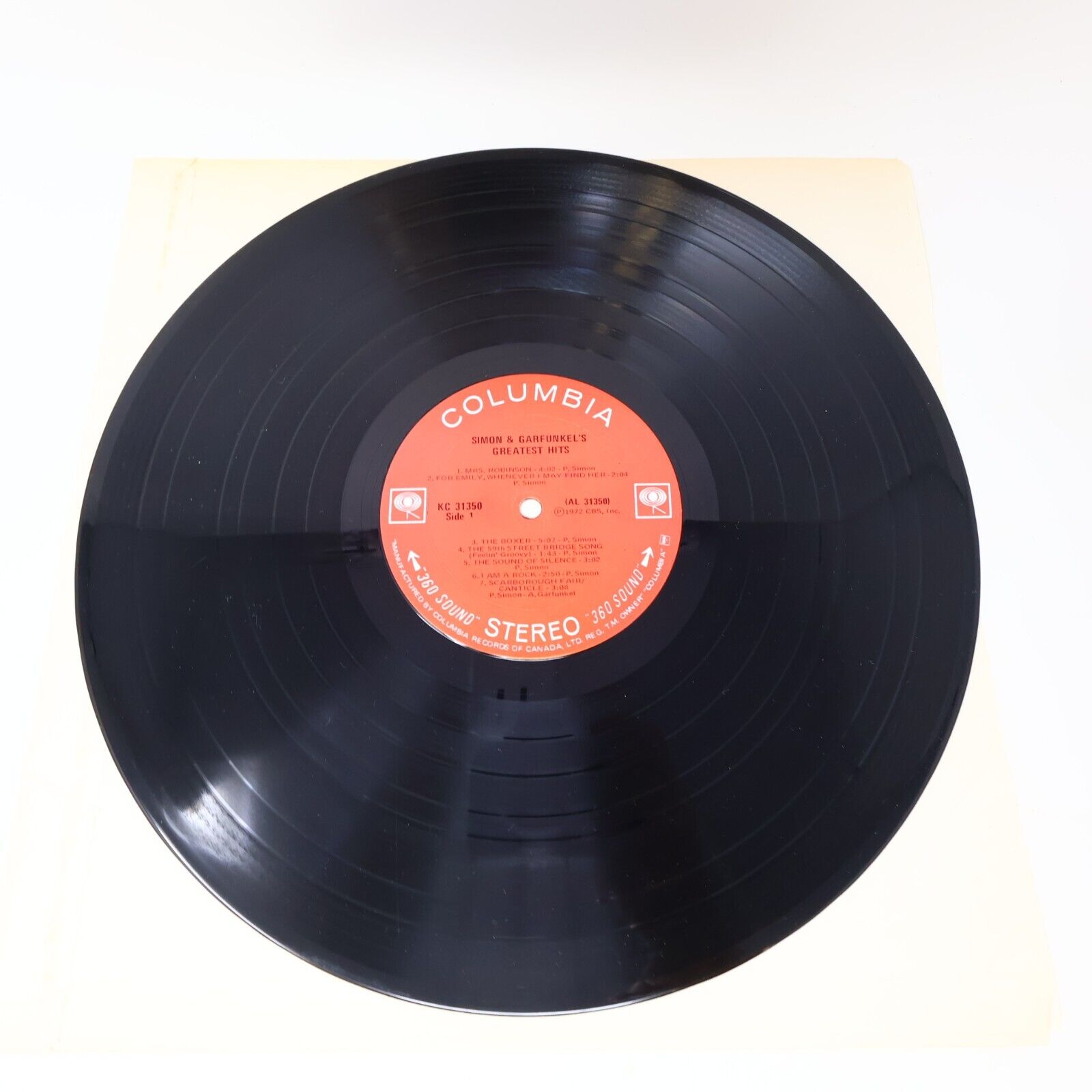 Simon And Garfunkel's Greatest Hits LP Record 1972 Canada KC 31350 Mrs. Robinson