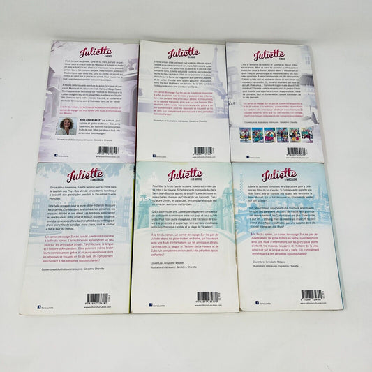 6x Juliette à Barcelone/Mexico/Rome/Paris Rose-Line Brasset Lot Livres Hurtubise